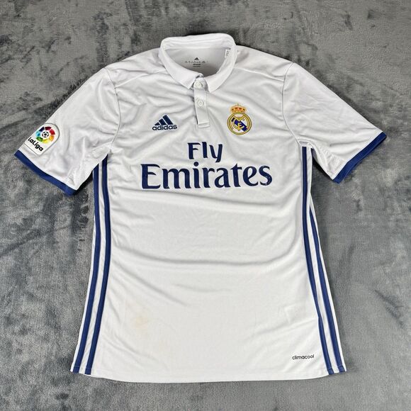 Real Madrid Soccer Jersey Shirt Youth XL White Adidas 2016-17 Home Futbol - Picture 2 of 16